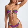 Azure By Oh Polly Costume de baie de bikini multifuncțional cu imprimeu multicolor Azure By Oh Polly Costume de baie de bikini multifuncțional cu imprimeu multicolor