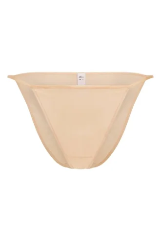 Bikini cu tanga din plasă moale Intimates, bej