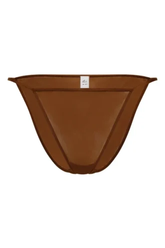 Bikini cu tanga din plasă moale Intimates, culoare castan