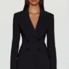 Blazer structurat cu două rânduri de nasturi Marika, negru Blazer structurat cu două rânduri de nasturi Marika, negru