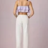 Blugi Bobbi cu talie medie și croi evazat, în nuanța Ecru Wash Blugi Bobbi cu talie medie și croi evazat, în nuanța Ecru Wash