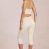 Blugi capri Anessa cu talie medie, culoare ivoriu Blugi capri Anessa cu talie medie, culoare ivoriu
