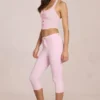 Blugi capri Anessa cu talie medie, în roz floare Blugi capri Anessa cu talie medie, în roz floare
