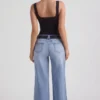 Blugi Jeylan cu talie joasă și picior larg, spălare vintage Blugi Jeylan cu talie joasă și picior larg, spălare vintage