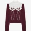 Bluză ajustată cu mâneci lungi din tricot, în culoarea Burgundy Bluză ajustată cu mâneci lungi din tricot, în culoarea Burgundy