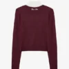 Bluză ajustată cu mâneci lungi din tricot, în culoarea Burgundy Bluză ajustată cu mâneci lungi din tricot, în culoarea Burgundy