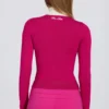 Bluză ajustată cu mâneci lungi din tricot, în roz magenta Bluză ajustată cu mâneci lungi din tricot, în roz magenta