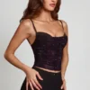 Bluză Armelia cu guler tip cowl și decupaje, decorată, în model de șarpe violet Bluză Armelia cu guler tip cowl și decupaje, decorată, în model de șarpe violet