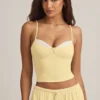 Bluză de pijama Isalie din modal, în galben pastel Bluză de pijama Isalie din modal, în galben pastel