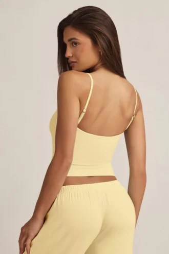 Bluză de pijama Isalie din modal, în galben pastel Bluză de pijama Isalie din modal, în galben pastel