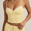 Bluză de pijama Isalie din modal, în galben pastel Bluză de pijama Isalie din modal, în galben pastel