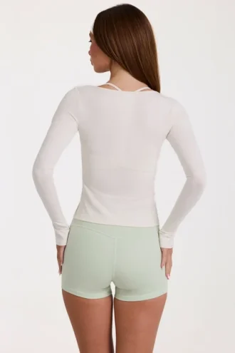 Bluză din modal cu legătură în față, culoare Ivory Bluză din modal cu legătură în față, culoare Ivory