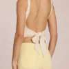 Bluză Norelle din modal cu legătură în spate, culoare ivoriu Bluză Norelle din modal cu legătură în spate, culoare ivoriu