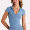 Bluză Soft Active cu fermoar pe un sfert în culoarea Marine Bluză Soft Active cu fermoar pe un sfert în culoarea Marine
