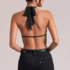 Bluză Zenna cu guler drapat, negru Bluză Zenna cu guler drapat, negru