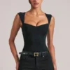 Body Ayla cu decolteu în formă de inimă, negru Body Ayla cu decolteu în formă de inimă, negru