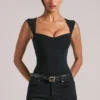 Body Ayla cu decolteu în formă de inimă, negru Body Ayla cu decolteu în formă de inimă, negru