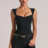 Body Ayla cu decolteu în formă de inimă, negru Body Ayla cu decolteu în formă de inimă, negru