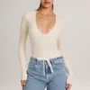 Body Elodie Modal cu mâneci lungi și decolteu adânc, în culoarea Ivory Body Elodie Modal cu mâneci lungi și decolteu adânc, în culoarea Ivory
