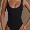 Body Reese cu decolteu rotund, negru