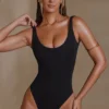 Body Reese cu decolteu rotund, negru
