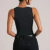 Body Rumi cu decolteu adânc și gât halter, negru Body Rumi cu decolteu adânc și gât halter, negru