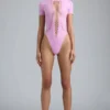 Body-ul cu șireturi Raine în roz violet Body-ul cu șireturi Raine în roz violet
