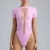 Body-ul cu șireturi Raine în roz violet Body-ul cu șireturi Raine în roz violet