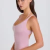 Body-ul din jersey de bumbac elastic, cu spate încrucișat, în nuanța mov Body-ul din jersey de bumbac elastic, cu spate încrucișat, în nuanța mov