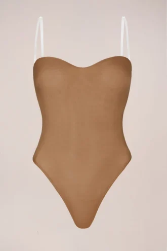 Body-ul fără bretele Intimates, culoare Almond