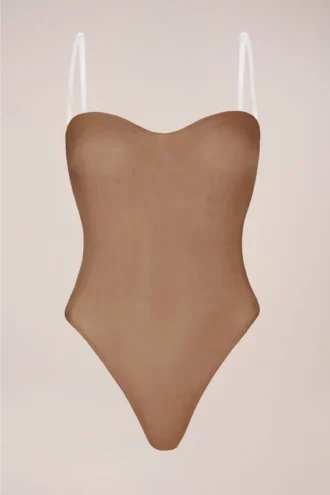 Body-ul fără bretele Intimates în culoarea miere