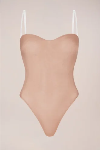 Body-ul fără bretele Intimates în culoarea piersică caldă