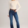 Body Ziva din modal, cu guler rotund și mâneci lungi, în culoarea crem
