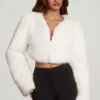 Bolero scurt din blană artificială Almerinda, alb Bolero scurt din blană artificială Almerinda, alb