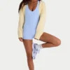 Bolero scurt din tricot cu nervuri, culoare lămâie Bolero scurt din tricot cu nervuri, culoare lămâie