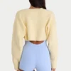 Bolero scurt din tricot cu nervuri, culoare lămâie Bolero scurt din tricot cu nervuri, culoare lămâie