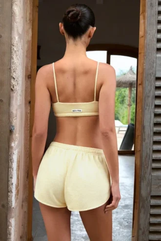 Braletă cu gât pătrat în culoarea lămâie Braletă cu gât pătrat în culoarea lămâie