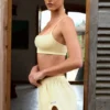 Braletă cu gât pătrat în culoarea lămâie Braletă cu gât pătrat în culoarea lămâie