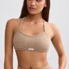 Braletă din material frotir cu gât rotund, în nuanța Mocha Brown Braletă din material frotir cu gât rotund, în nuanța Mocha Brown