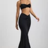Braletă Jerika din jersey elastic cu detalii metalice și gât halter, în negru Braletă Jerika din jersey elastic cu detalii metalice și gât halter, în negru