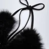 Braletă triunghiulară din blană artificială Riana, negru Braletă triunghiulară din blană artificială Riana, negru