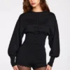 Cardigan cu mâneci lungi din tricot Anele, negru Cardigan cu mâneci lungi din tricot Anele, negru