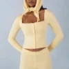Cardigan cu mâneci lungi din tricot Tahlia, culoare galben unt Cardigan cu mâneci lungi din tricot Tahlia, culoare galben unt