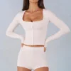 Cardigan cu mâneci lungi din tricot Tahlia, culoare Ivory Cardigan cu mâneci lungi din tricot Tahlia, culoare Ivory