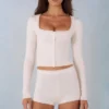 Cardigan cu mâneci lungi din tricot Tahlia, culoare Ivory Cardigan cu mâneci lungi din tricot Tahlia, culoare Ivory