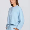 Cardigan scurt din tricot, albastru pudră Cardigan scurt din tricot, albastru pudră