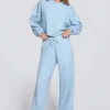 Cardigan scurt din tricot, albastru pudră Cardigan scurt din tricot, albastru pudră