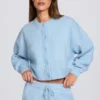 Cardigan scurt din tricot, albastru pudră Cardigan scurt din tricot, albastru pudră