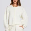 Cardigan scurt din tricot, de culoare ivoriu Cardigan scurt din tricot, de culoare ivoriu