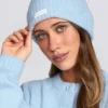 Căciulă din tricot cu nervuri, albastru pudră Căciulă din tricot cu nervuri, albastru pudră